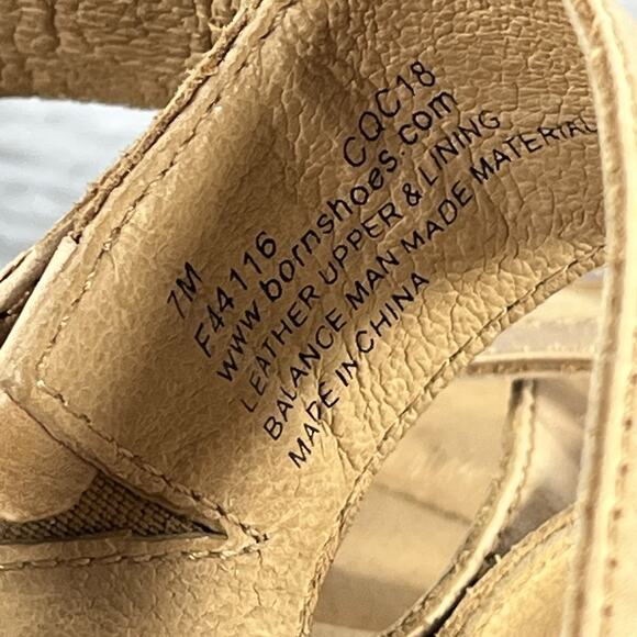 Born Woman’s Siene Strappy Tan Leather Wedge Sandals Size 7 - Picture 5 of 8